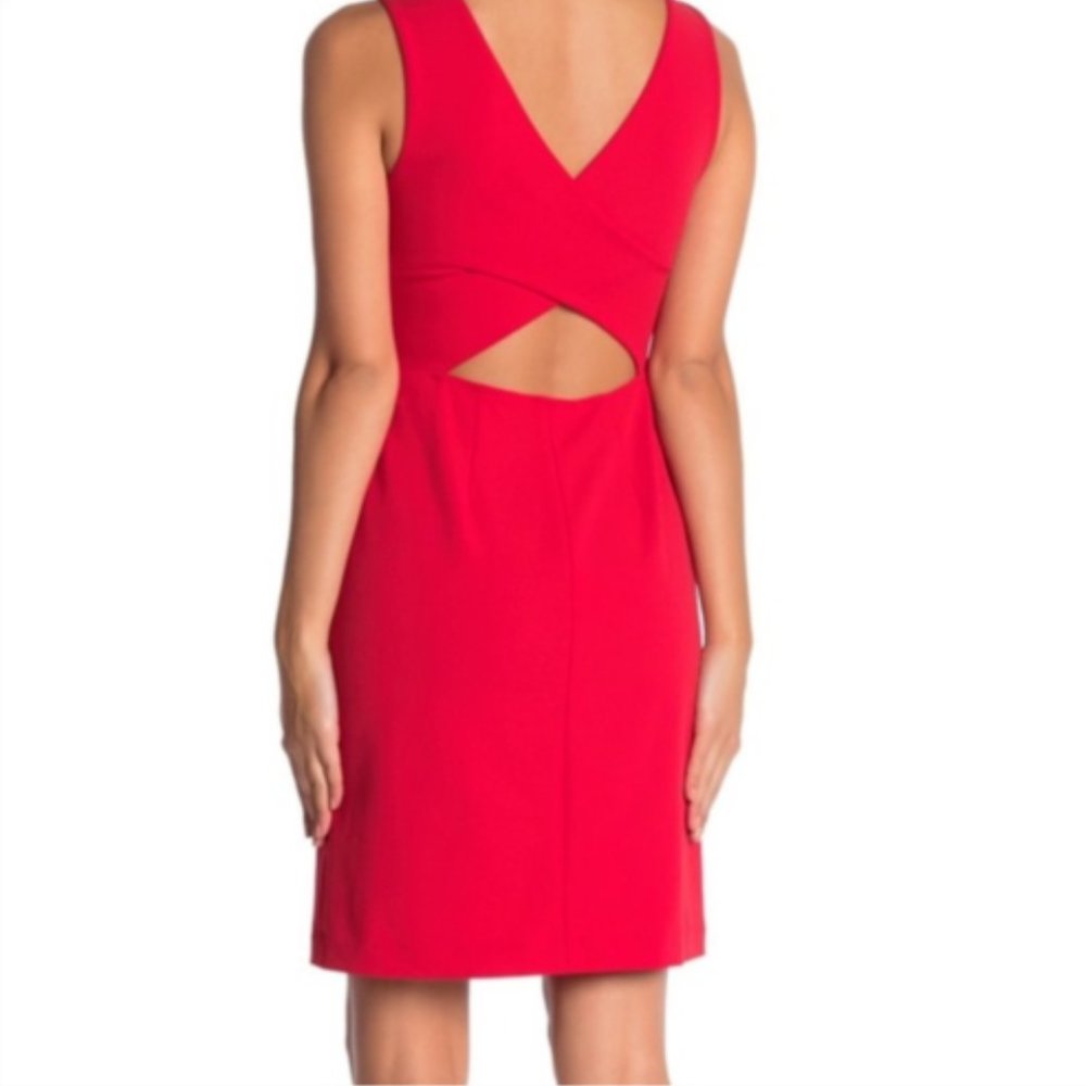 Red Cross-Back Cutout Dress